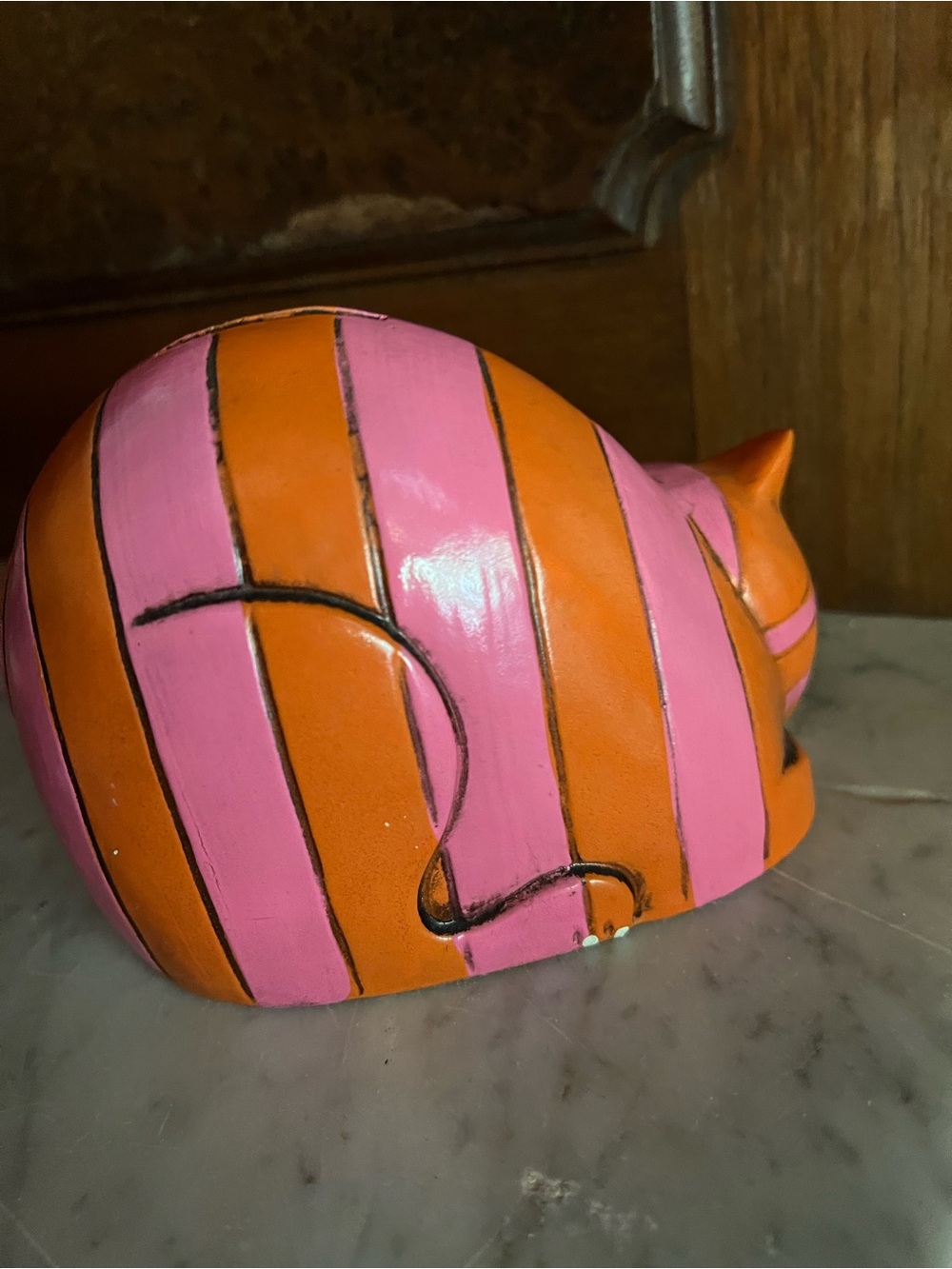 vintage cat papier-mâché cat coin bank 1960s cat art 70s decor - Picture 3 of 6